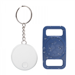  Apple White FindMy Airtag Tracking Device with Blue Pet Silicone Cover