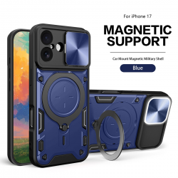  iPhone 17 Case with Ring Bracket & Sliding Camera Cover – Blue
