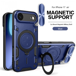  iPhone 17 Air Case with Ring Grip and Camera Cover - Blue