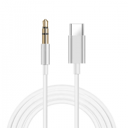  USB-C to 3.5mm Male Audio AUX Cable Adapter (1m) - White