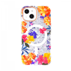 iPhone 15 MagSafe floral case orange