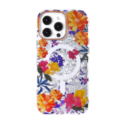 iphone 16 pro max magsafe floral case orange