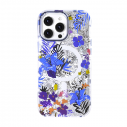 iphone 16 pro max magsafe floral case blue