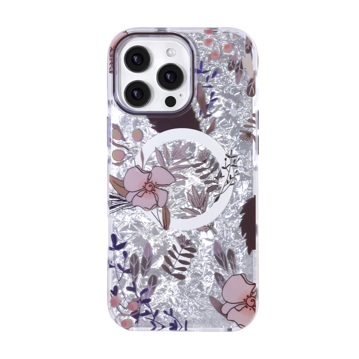 iphone 16 pro max magsafe floral case brown