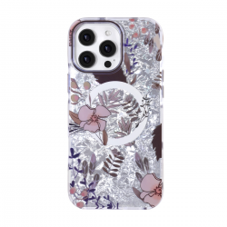 iphone 16 pro max magsafe floral case brown