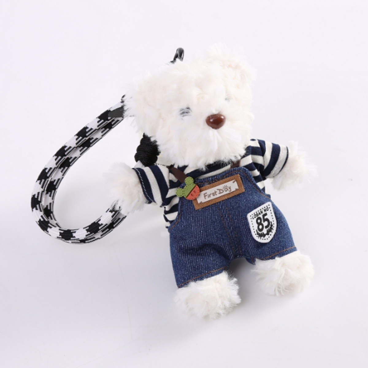 denim teddy bear keychain