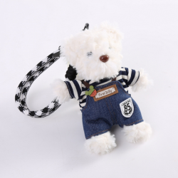 denim teddy bear keychain