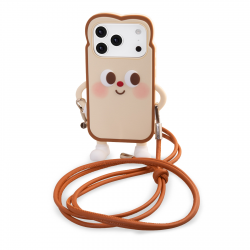 Cute Toast iPhone 17 Pro Case with Lanyard
