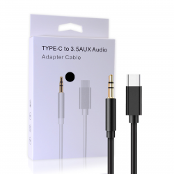 USB-C to 3.5mm Audio Cable Black, 1m, Compatible with MacBook, iPhone, Android