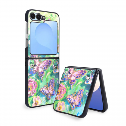 Samsung Z Flip6 case green butterfly pattern