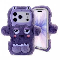 iPhone 17 Pro Plush Monster Case with Charging Port Cutout