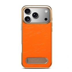 iPhone 17 Pro Orange Leather Case, Genuine SYL Cowhide
