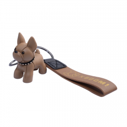 Brown French Bulldog Phone Charm with Strap for Phone or Bag