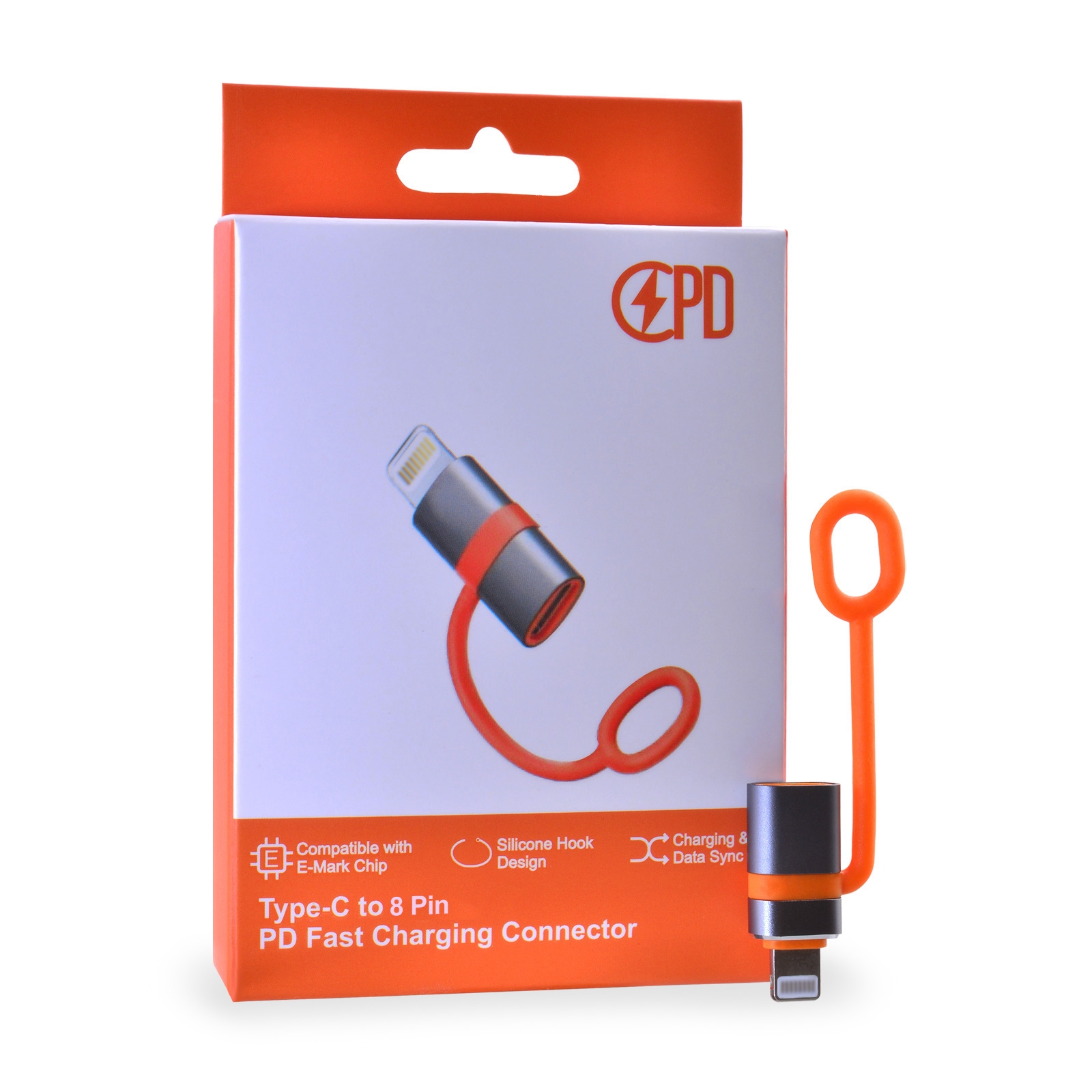 USB-C to Lightning PD Adapter Black, Fast Charging Connector for iPhone iPad AirPods