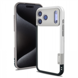iPhone 17 Pro Max Bicolor Case Black White TPU PC Hybrid Frame