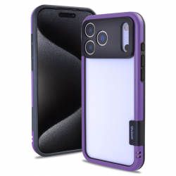 iPhone 17 Pro Color Frame Case Purple TPU PC Hybrid Front View