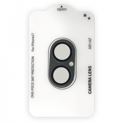  AR Tempered Glass with Matte Metal Camera Lens Protector for iPhone 17 - Black