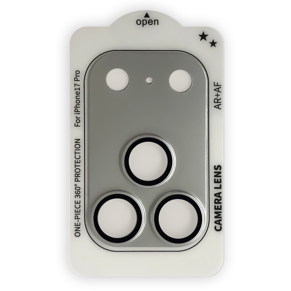 iPhone 17 Pro Max Camera Lens Protector Silver, AR Tempered Glass, Matte Metal Frame