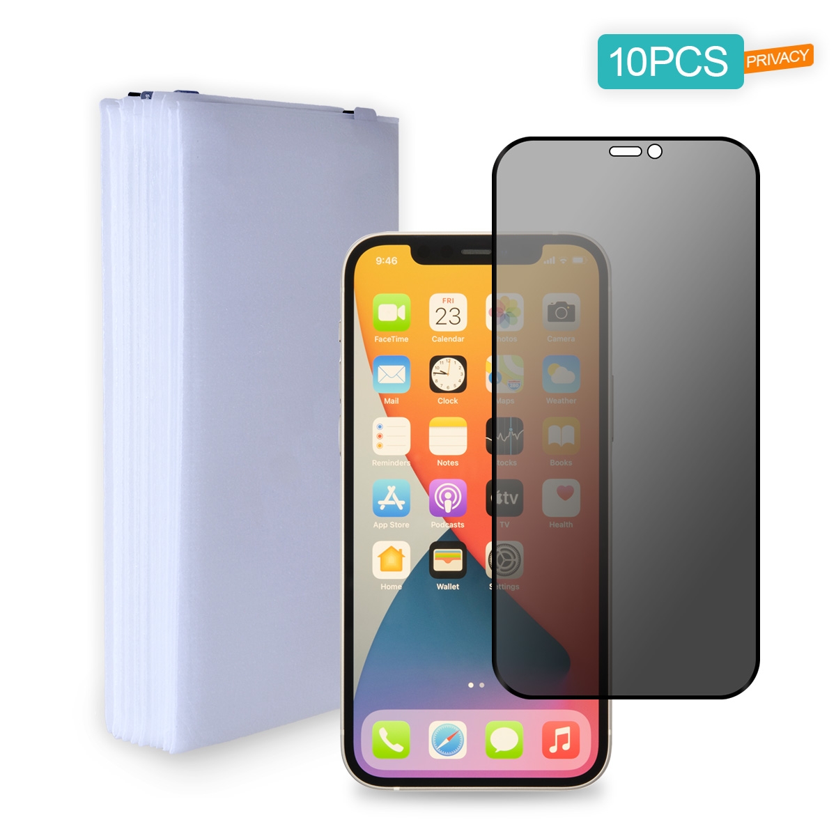 iPhone 12 Pro Max Privacy Screen Protector 10 Pack, Wholesale Tempered Glass