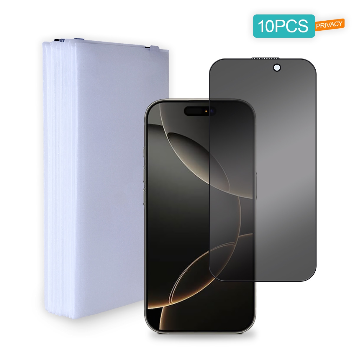 Privacy tempered glass screen protector wholesale 10 pack for iPhone 17