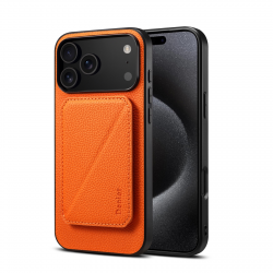iPhone 17 Pro Max PU Leather Case Orange, Calf-Pattern, MagSafe Compatible
