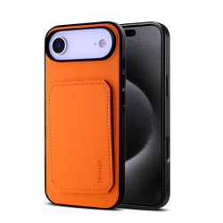 iPhone 17 Air PU Leather Case Orange, Protective Cover, MagSafe Ready