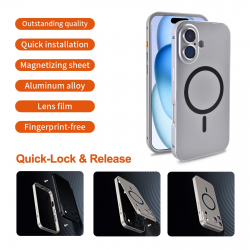 MagSafe Aluminum iPhone 17 Case Silver Lens Protection