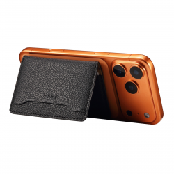  Magnetic PU Leather Phone Card Holder – Black