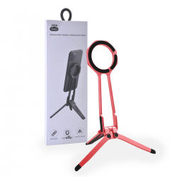 M40 Magnetic Phone Tripod & Selfie Stick – Stable Spring Buckle Mount Red magnetic phone tripod red