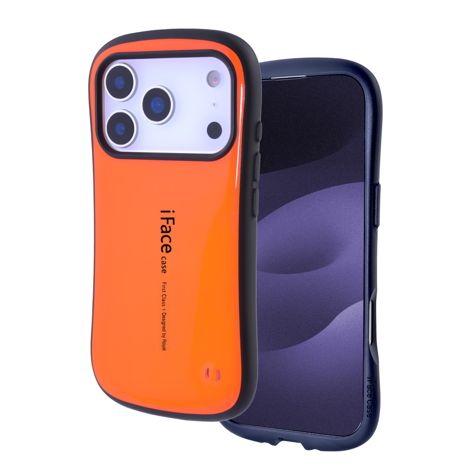 Protective Glossy Case for iPhone 17 Pro Cushioned Curved Edge Design Orange