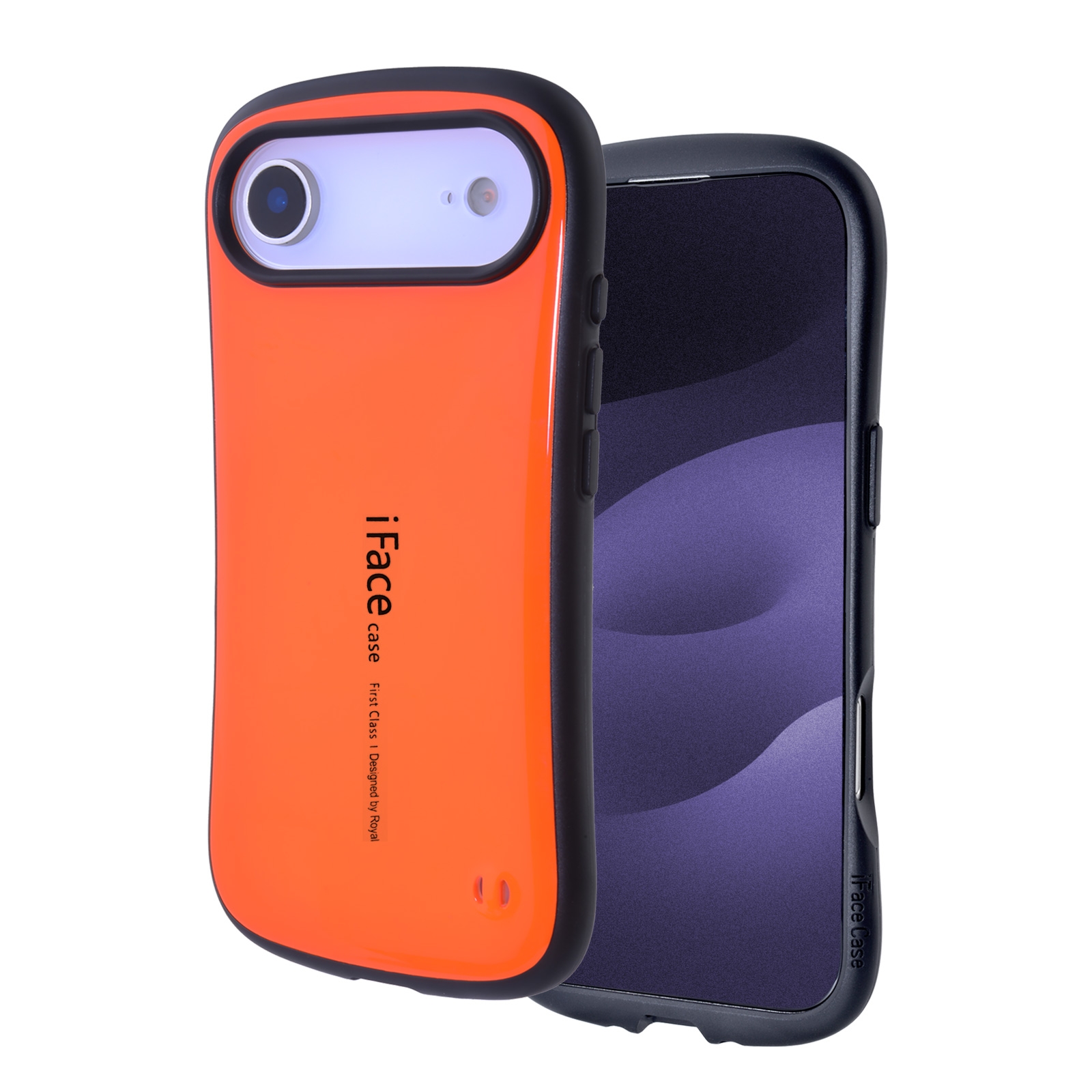 Protective Glossy Case for iPhone Air Cushioned Curved Edge Design Orange