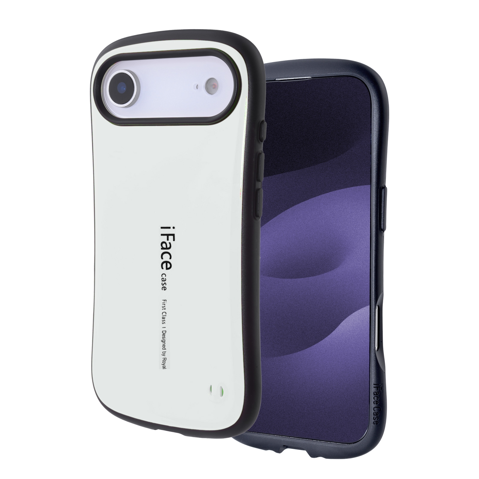 Protective Glossy Case for iPhone Air Cushioned Curved Edge Design White