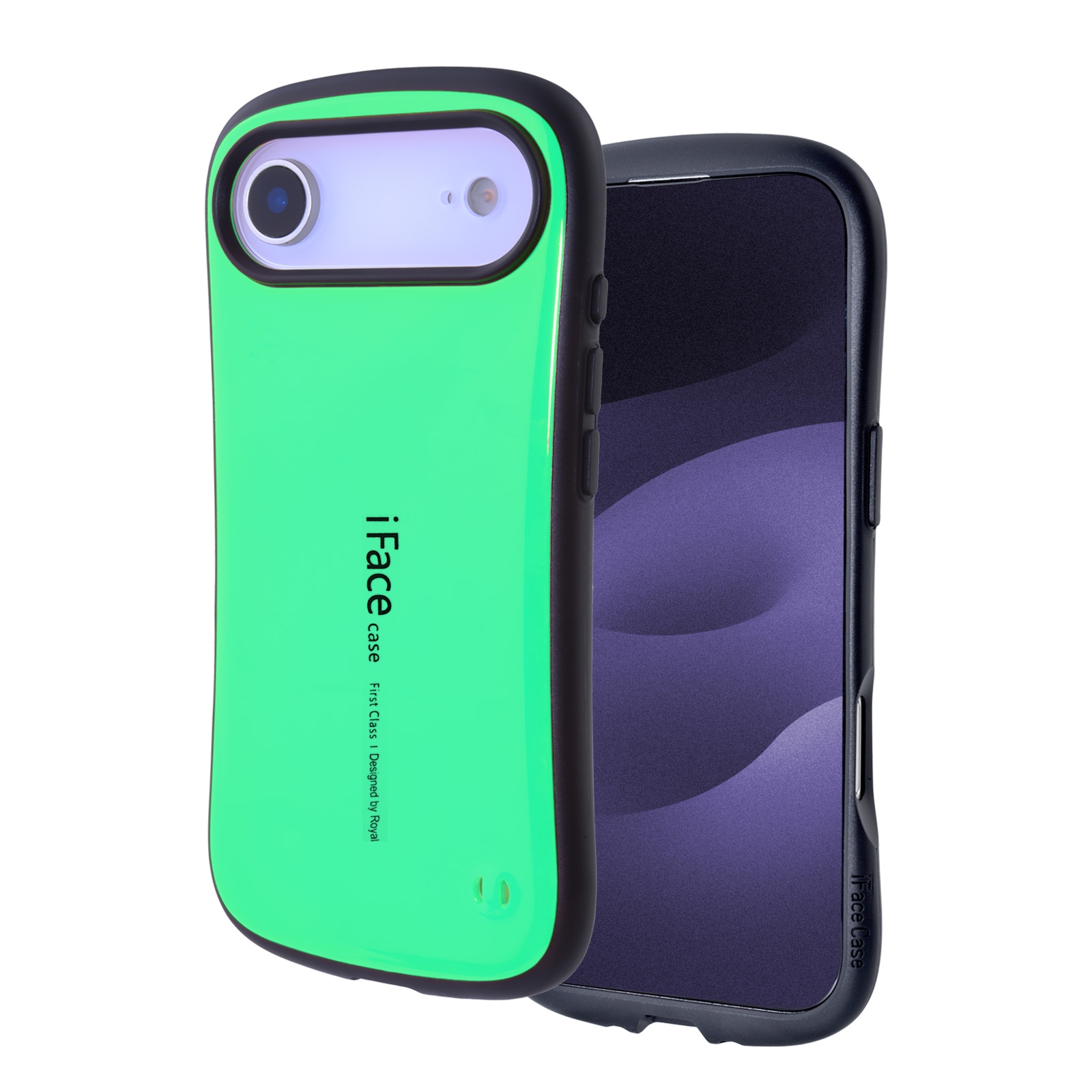 Protective Glossy Case for iPhone Air Cushioned Curved Edge Design Green