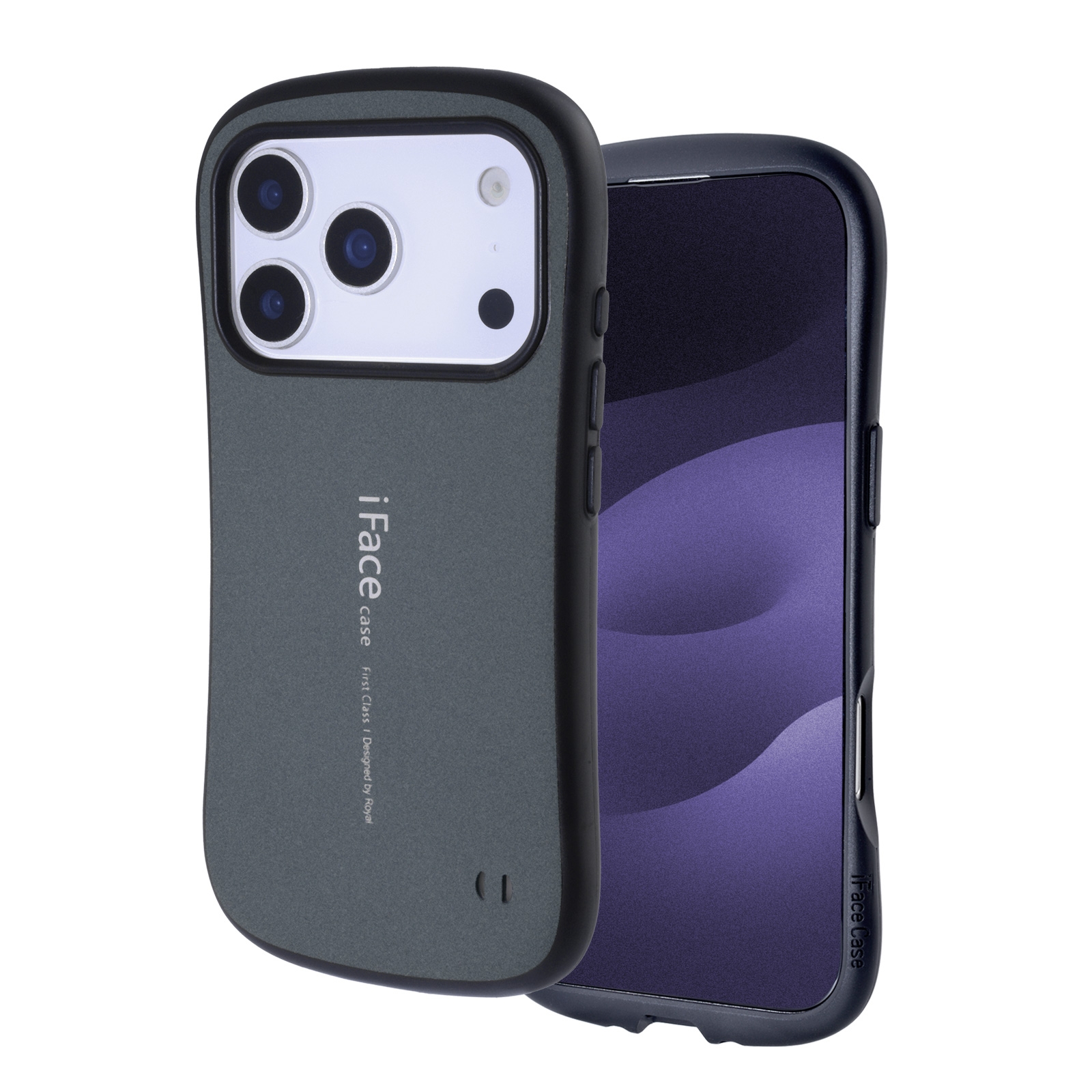 Protective Matte Case for iPhone 17 Pro Cushioned Curved Edge Design Deep, Gray