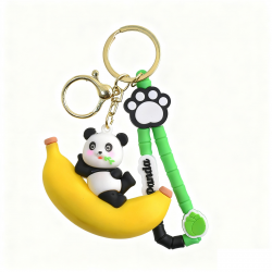 Panda with Banana Phone Charm, Yellow Panda with Banana Phone Charm, Yellow