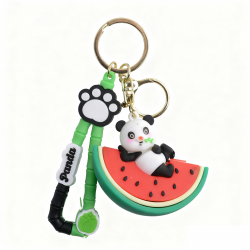 Panda with Watermelon Phone Charm, Red Panda with Watermelon Phone Charm, Red