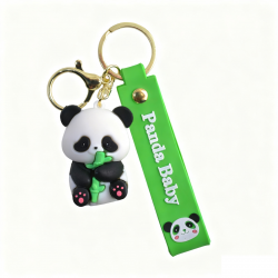 Cute Panda Holding Bamboo Phone Charm, Green Cute Panda Holding Bamboo Phone Charm, Green