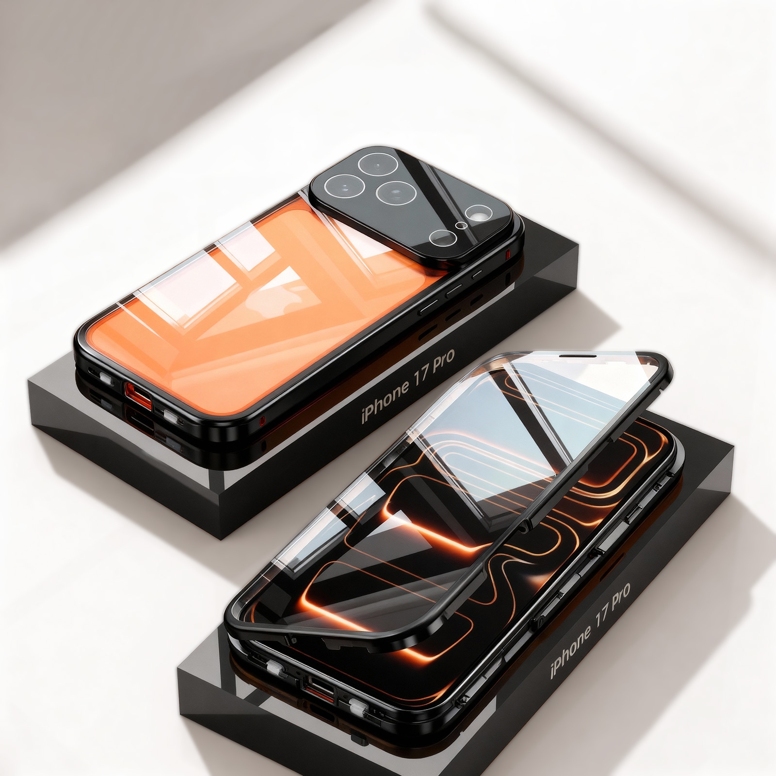 iPhone 17 Pro Max Metal Privacy Screen Case Black