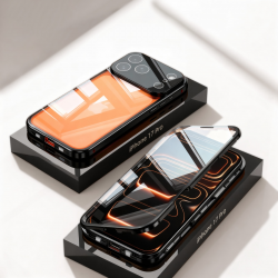 iPhone 17 Pro Aluminum Alloy Phone Case - Privacy Screen Lens Protection Black iPhone 17 Pro Metal Privacy Screen Case