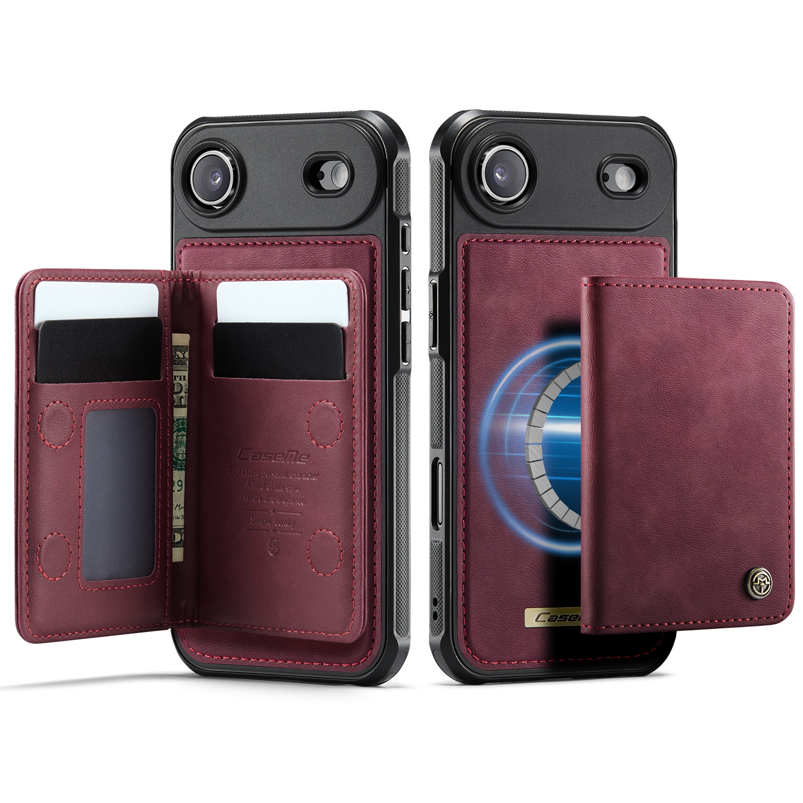 iPhone Air Magnetic Case with Card Holders, Red