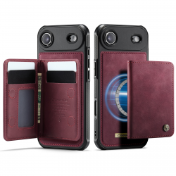 iPhone Air Magnetic Case with Card Holders, Red iPhone Air Magnetic Case with Card Holders, Red