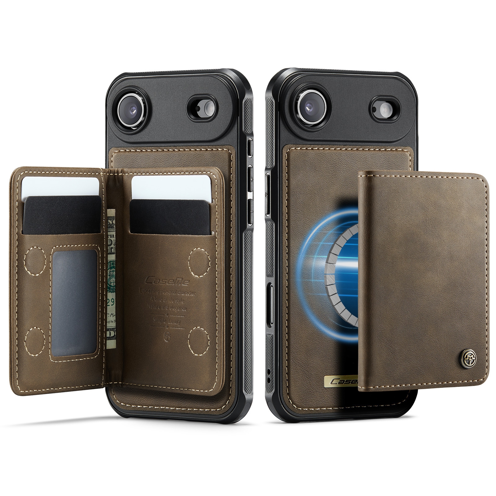 iPhone Air Magnetic Case with Card Holders, Brown