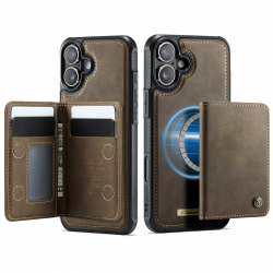 iPhone 17 Magnetic Case with Card Holders, Brown iPhone 17 Magnetic Case with Card Holders, Brown