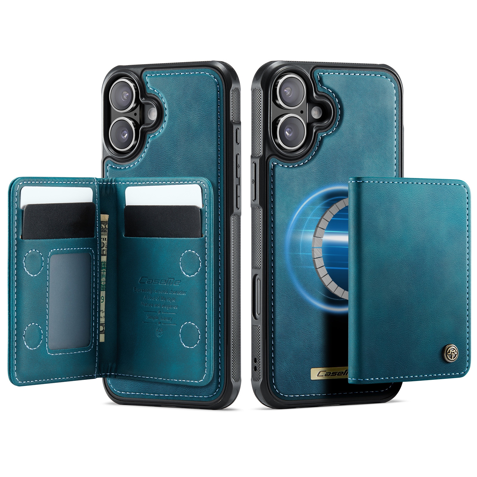 iPhone 17 Magnetic Case with Card Holders, Blue