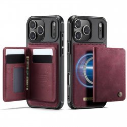 iPhone 17 Pro Magnetic Case with Card Holders, Red iPhone 17 Pro Magnetic Case with Card Holders, Red