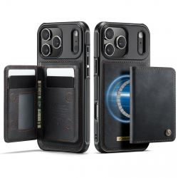 iPhone 17 Pro Magnetic Case with Card Holders, Black iPhone 17 Pro Magnetic Case with Card Holders, Black