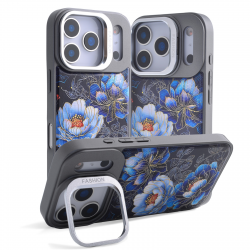 iPhone17 Pro Max Blue Background Gilded Floral Magnetic Case, Blue iPhone17 Pro Max Blue Background Gilded Floral Magnetic Case, Blue