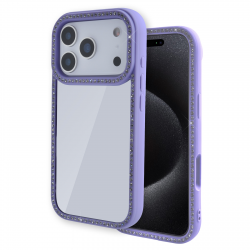  iPhone 17 Pro Max Double-Sided Rhinestone Case, Purple