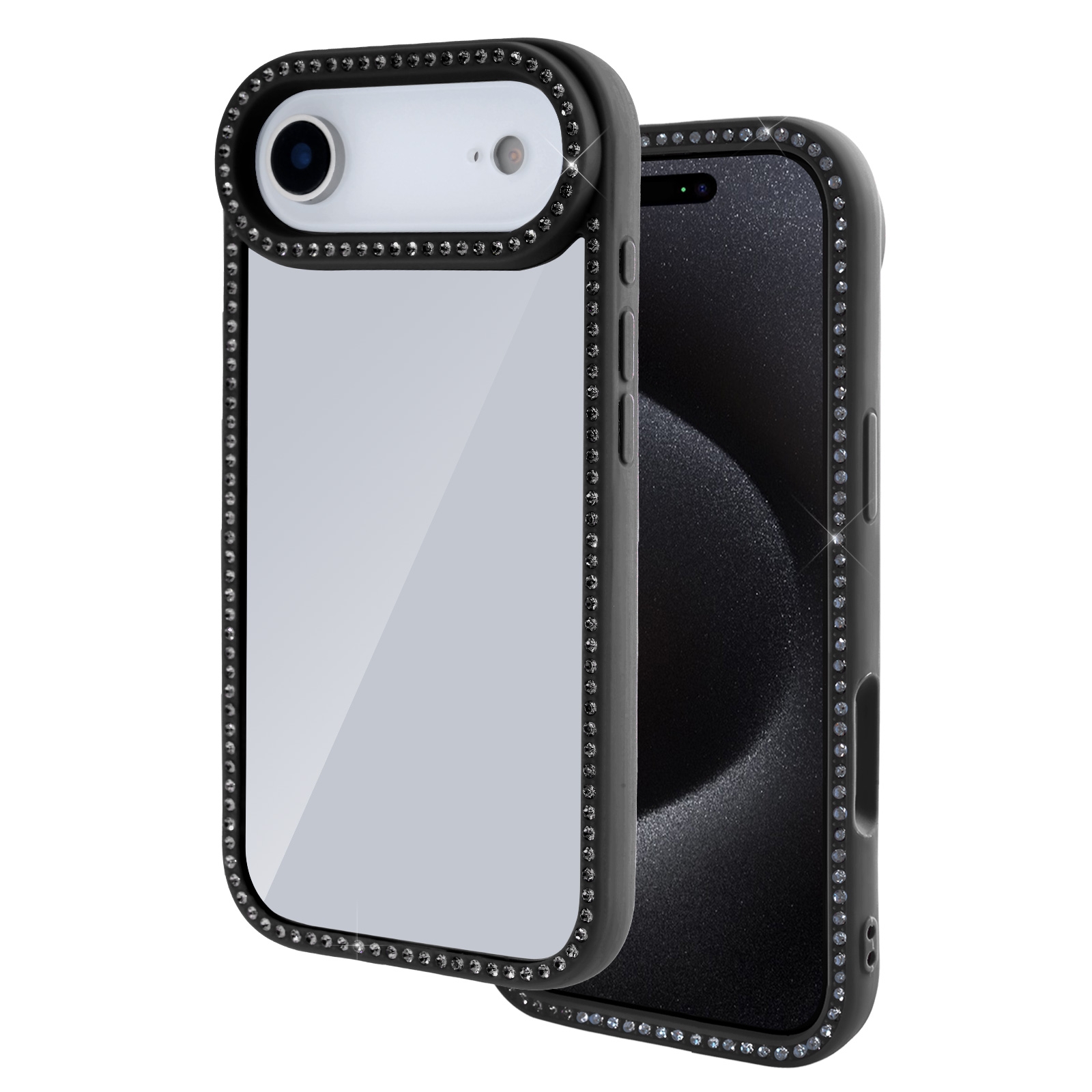 iPhone Air Double-Sided Rhinestone Case, Black