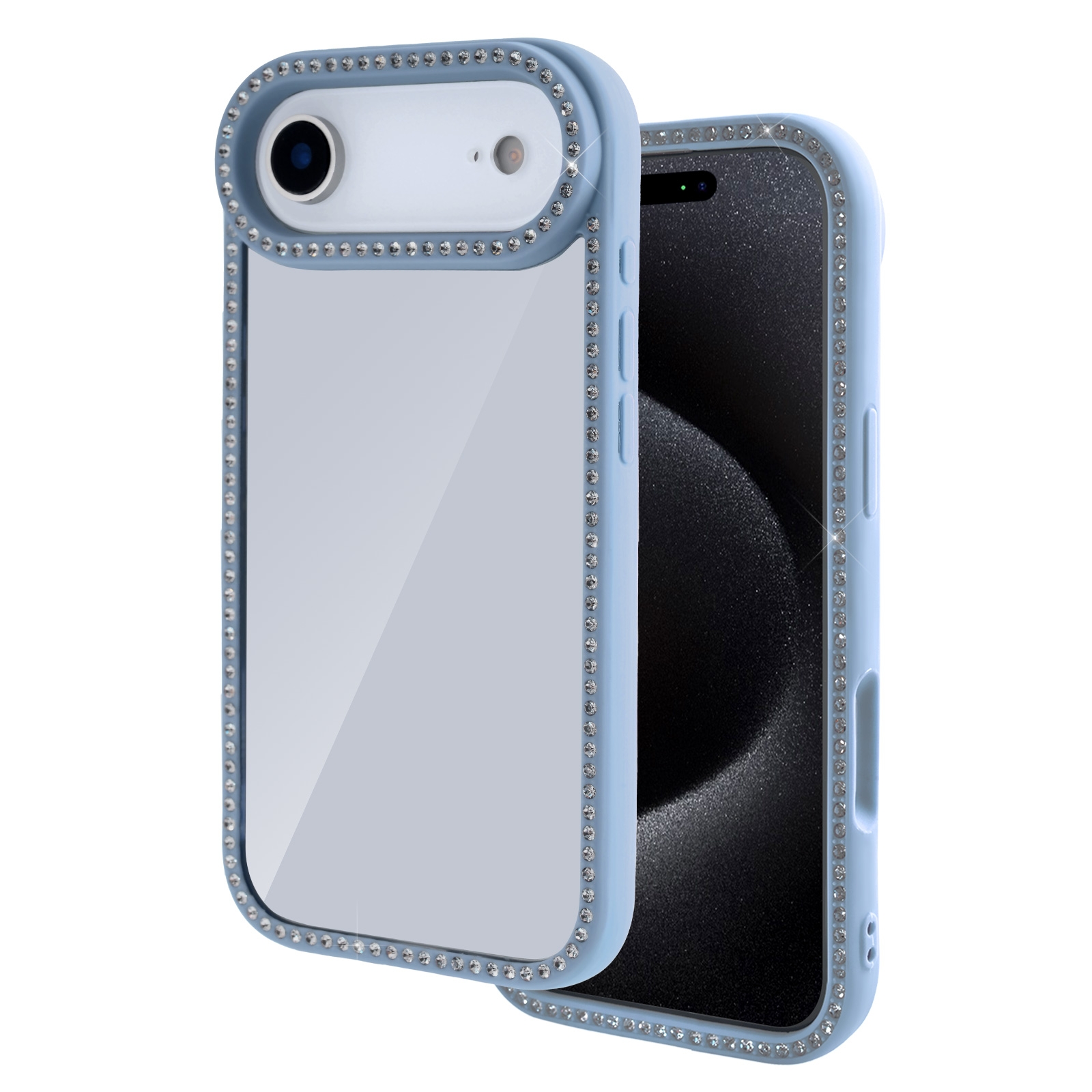 iPhone Air Double-Sided Rhinestone Case, Light Blue